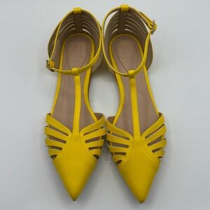 Rosie Assoulin‎ Yellow Mary Jane Strappy Flats